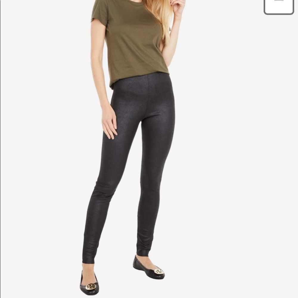 Commando Faux Suede High Rise Leggings Black Medium M Stretch Skinny Pants